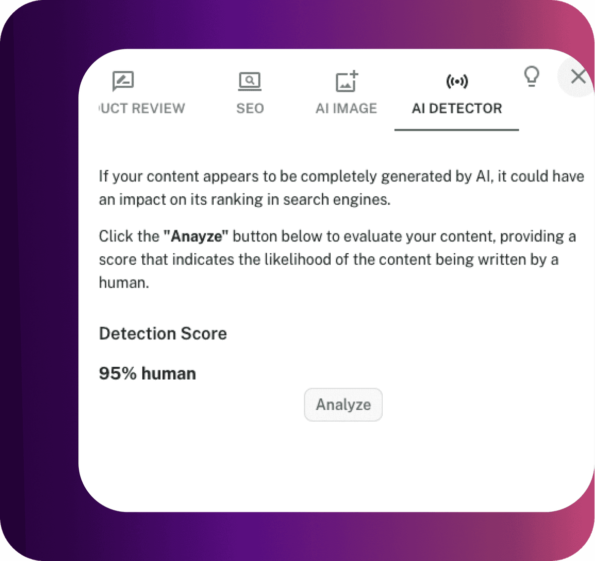 A built in AI content detector