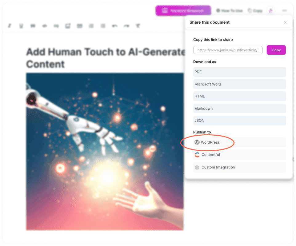Publishing Content To WordPress