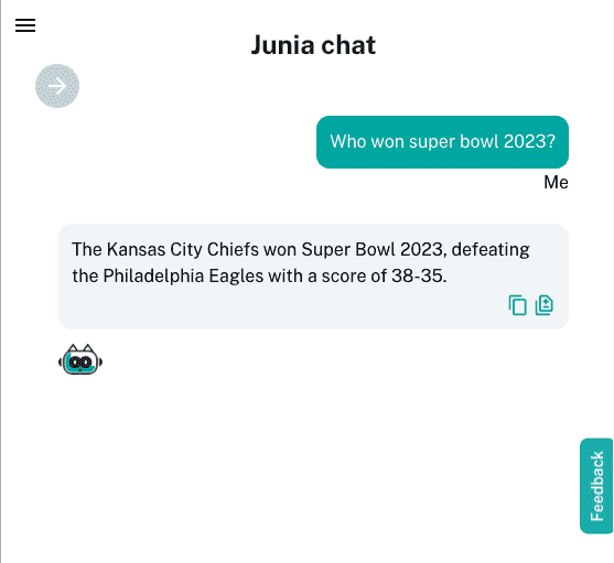 Asking Junia who won super bowl in 2023