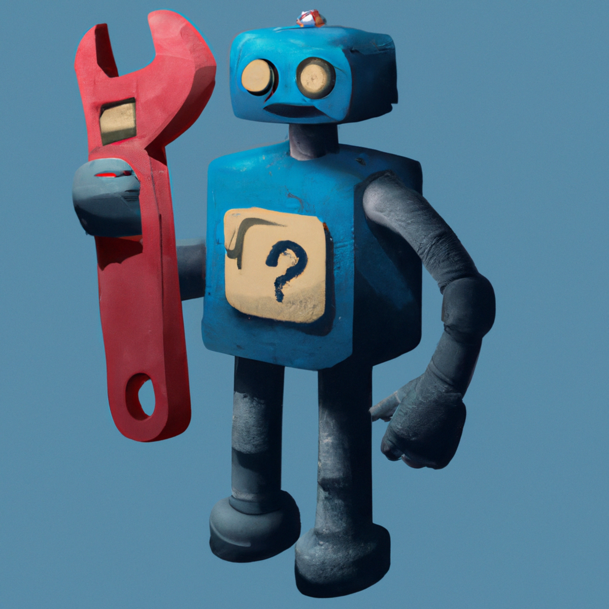 A robot plumber holding a wrench, symbolizing AI in the plumbing industry.
